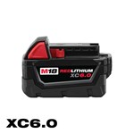 48-11-1860 Milwaukee M18 Redlithium Xc6.0 Extended Capacity Battery Pack ,48111860